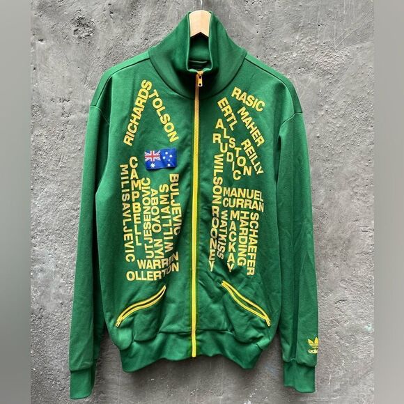 ADIDAS RARE TRACK JACKET AUSTRALIA SOCCER GREEN YELLOW SIZE L - Picture 8 of 11